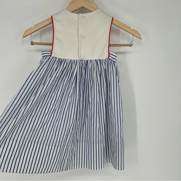 Vintage Girls Toddler Striped‎ Dress with Heart Accents Sz 5 - Picture 4 of 11